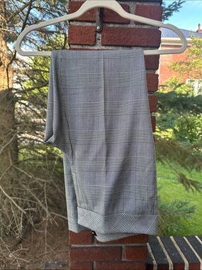 Nine West Black and White Glen Plaid Pants